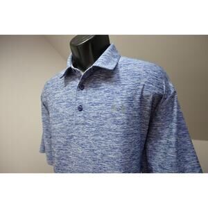 Under Armour Golf Polo HeatGear Loose Marled Blue Athletic Golf Shirt Mens XL